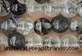 CRU531 15.5 inches 4mm round black rutilated quartz beads