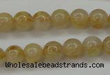 CRU551 15.5 inches 6mm round golden rutilated quartz beads