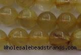 CRU604 15.5 inches 10mm round golden rutilated quartz beads