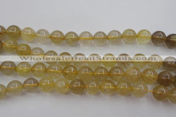 CRU614 15.5 inches 12mm round golden rutilated quartz beads