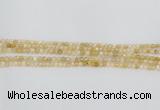 CRU665 15.5 inches 3mm faceted round golden rutilated quartz beads