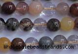 CRU750 15.5 inches 4mm round Multicolor rutilated quartz beads