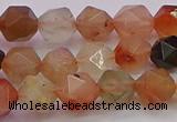 CRU767 15.5 inches 8mm faceted nuggets mixed rutilated quartz beads