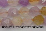 CRU773 15.5 inches 10mm faceted nuggets lavender amethyst & citrine beads