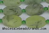 CRU781 15.5 inches 10*16mm oval green rutilated quartz beads