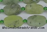 CRU782 15.5 inches 11*18mm oval green rutilated quartz beads