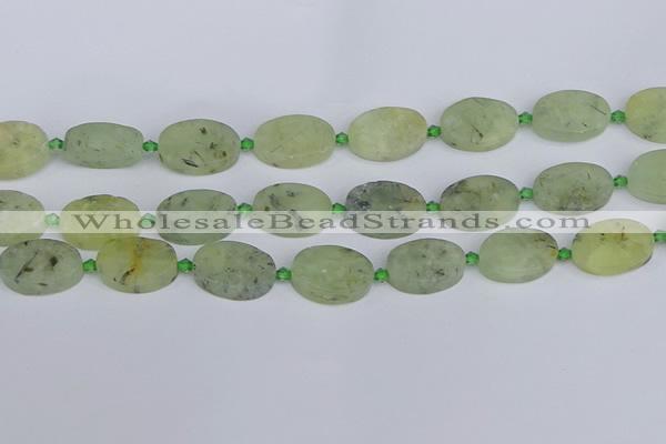 CRU784 15.5 inches 16*22mm oval green rutilated quartz beads