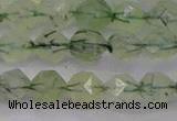 CRU791 15.5 inches 6mm faceted nuggets green rutilated quartz beads