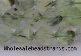 CRU792 15.5 inches 8mm faceted nuggets green rutilated quartz beads