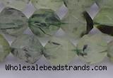 CRU793 15.5 inches 10mm faceted nuggets green rutilated quartz beads