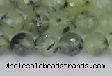 CRU802 15.5 inches 8mm faceted round prehnite gemstone beads