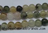 CRU900 15.5 inches 4mm round green rutilated quartz beads wholesale