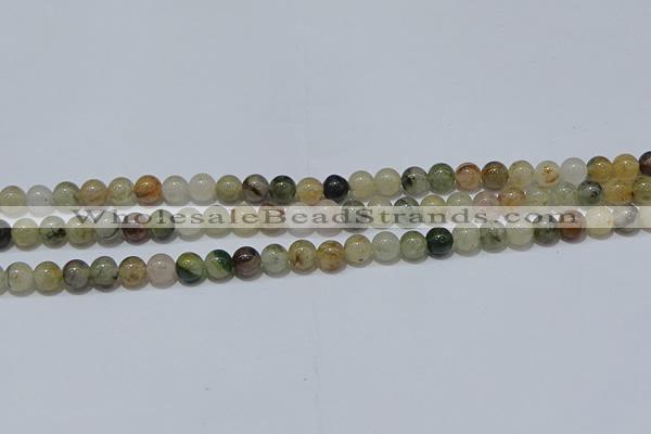 CRU901 15.5 inches 6mm round green rutilated quartz beads wholesale