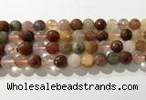 CRU913 15.5 inches 10mm faceted round mixed rutilated quartz beads