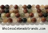 CRU915 15.5 inches 12mm faceted round mixed rutilated quartz beads