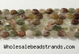 CRU920 15.5 inches 9*12mm oval mixed rutilated quartz beads wholesale