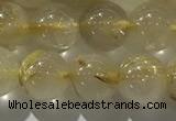 CRU927 15.5 inches 7mm round golden rutilated quartz beads wholesale