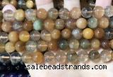 CRU949 15.5 inches 10mm round mixed rutilated quartz beads