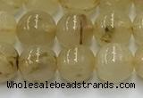 CRU951 15.5 inches 7mm round golden rutilated quartz beads