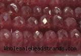 CRZ1105 15.5 inches 6*10mm faceted rondelle AAA+ grade ruby beads