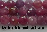 CRZ1122 15.5 inches 6mm faceted round natural ruby gemstone beads