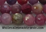 CRZ1124 15.5 inches 8mm faceted round natural ruby gemstone beads