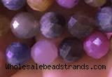 CRZ1131 15.5 inches 6mm faceted round ruby sapphire beads