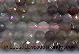 CRZ1204 15 inches 4mm faceted round ruby sapphire beads