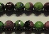 CRZ356 15.5 inches 12mm faceted round natural ruby zoisite beads