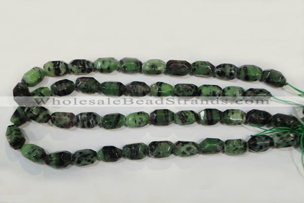 CRZ466 15.5 inches 12*18mm faceted nuggets ruby zoisite gemstone beads