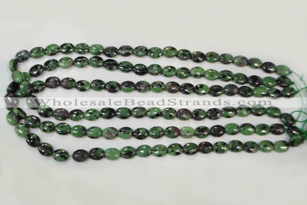 CRZ479 15.5 inches 8*10mm oval ruby zoisite gemstone beads