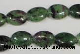 CRZ480 15.5 inches 10*14mm oval ruby zoisite gemstone beads