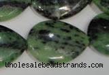 CRZ490 15.5 inches 22*30mm flat teardrop ruby zoisite gemstone beads