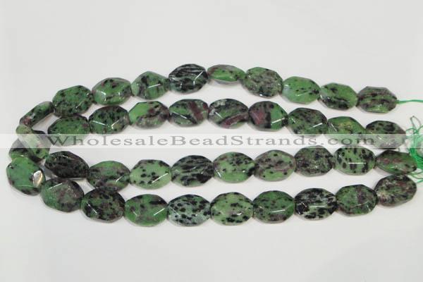 CRZ497 15.5 inches 15*20mm octagonal ruby zoisite gemstone beads