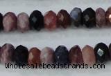 CRZ522 15.5 inches 4*6mm faceted rondelle natural ruby sapphire beads