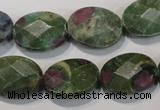 CRZ643 15.5 inches 13*18mm facetec oval New ruby zoisite gemstone beads