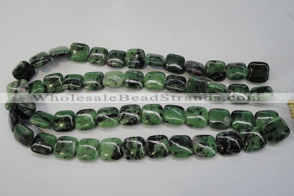 CRZ66 15.5 inches 16*16mm square ruby zoisite gemstone beads