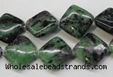 CRZ73 15.5 inches 14*14mm diamond ruby zoisite gemstone beads