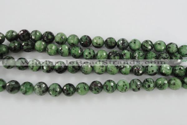 CRZ730 15.5 inches 6mm faceted round ruby zoisite gemstone beads