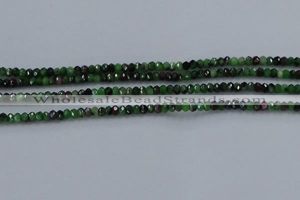 CRZ751 15.5 inches 2.5*4mm faceted rondelle ruby zoisite beads