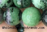 CRZ778 15.5 inches 14mm faceted round ruby zoisite beads