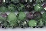 CRZ788 15 inches 5mm faceted round ruby zoisite beads