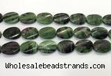 CRZ796 15.5 inches 18*25mm twisted oval ruby zoisite gemstone beads