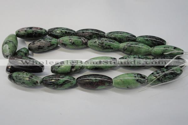 CRZ80 15.5 inches 15*35mm rice ruby zoisite gemstone beads