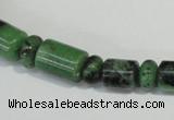 CRZ83 2*4mm – 6*10mm rondelle & 4*6mm – 10*11mm tube ruby zoisite beads