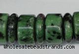 CRZ84 15.5 inches 5*16mm & 10*16mm rondelle ruby zoisite gemstone beads