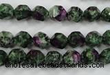 CRZ902 15.5 inches 8mm faceted nuggets Chinese ruby zoisite beads