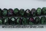 CRZ912 15.5 inches 8*12mm faceted rondelle Chinese ruby zoisite beads