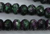 CRZ914 15.5 inches 12*16mm faceted rondelle Chinese ruby zoisite beads