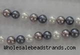 CSB1010 15.5 inches 6mm round mixed color shell pearl beads